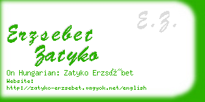 erzsebet zatyko business card